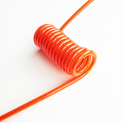 Beveiliging van stalen draad spoel veerband helder oranje PU bedekt met kunststof