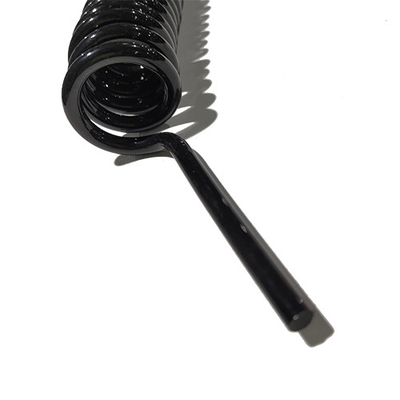 Dikke 6mm Diameter Zwarte PU Spiral Spring Kabels Op maat gemaakte lengte