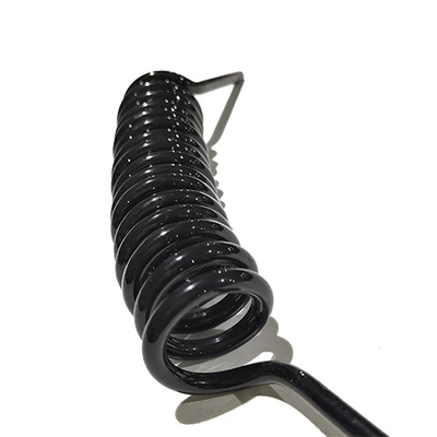 Dikke 6mm Diameter Zwarte PU Spiral Spring Kabels Op maat gemaakte lengte